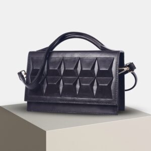 Pure Black Ladies Leather Sling HandBag