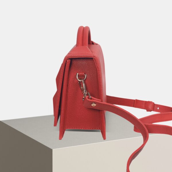 Crimson Red - Genuine Leather Cross BodyBag - Image 4