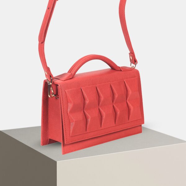 Crimson Red - Genuine Leather Cross BodyBag - Image 2