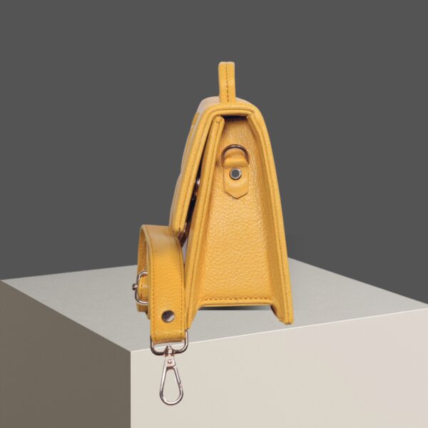 Gold - Preppy Sassy - Leather Sling HandBag - Image 2