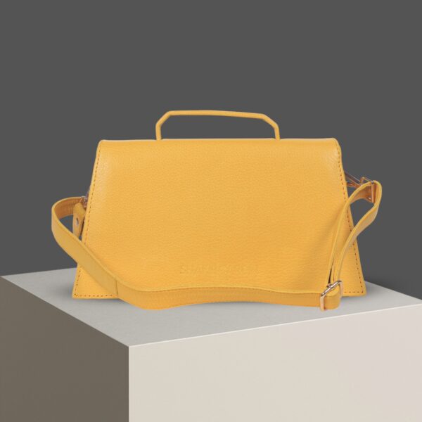 Gold - Preppy Sassy - Leather Sling HandBag - Image 3