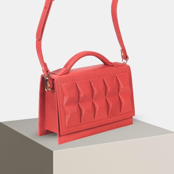 Crimson Red - Genuine Leather Cross BodyBag - Image 2