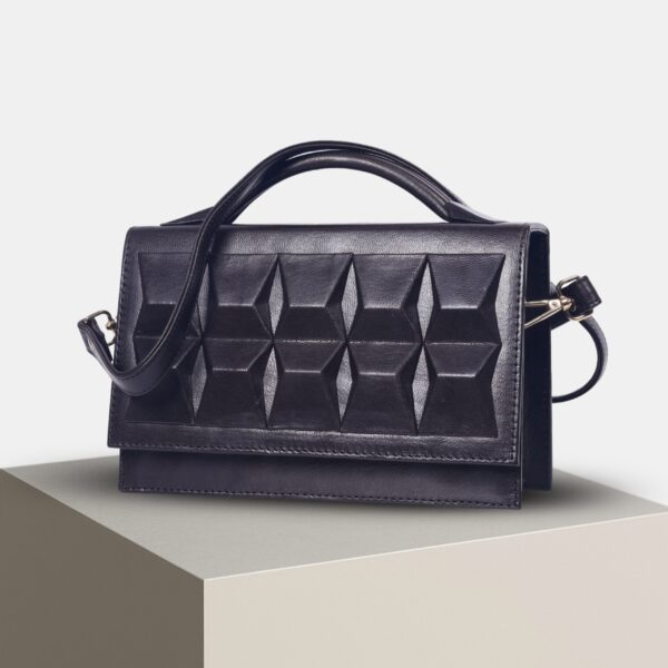 Pure Black Ladies Leather Sling HandBag