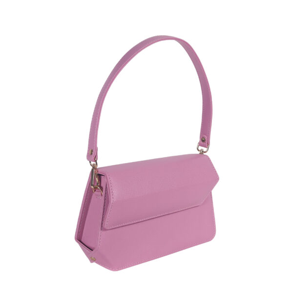Lilac/Purple - Mini Leather Shoulder Bag - Image 2