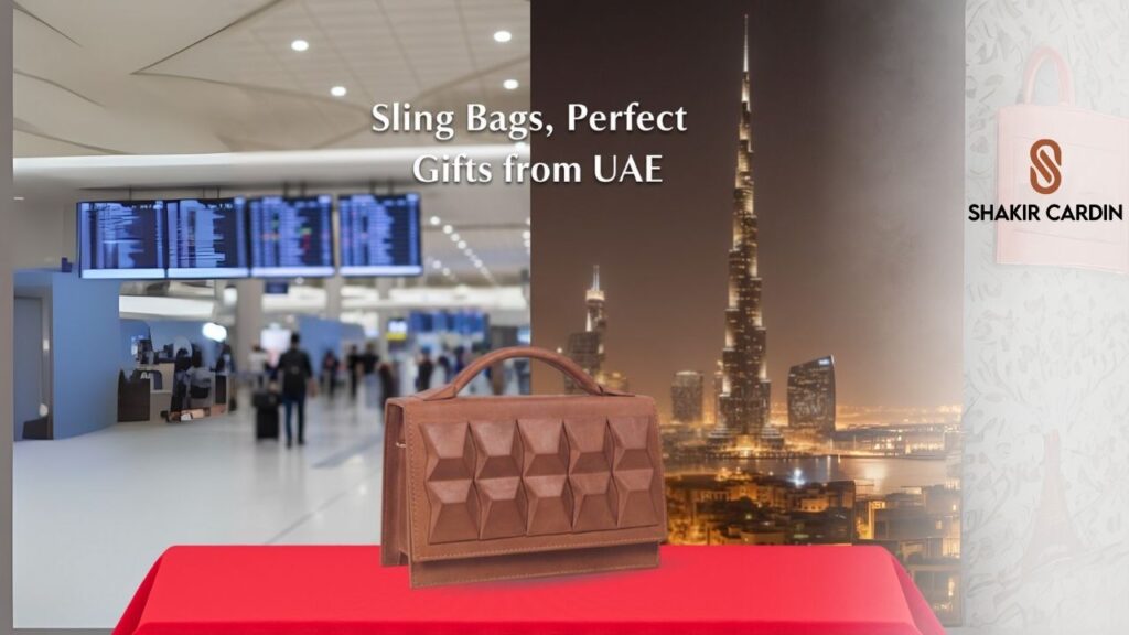 Colorful bags displayed as ideal gifts from Dubai, showcasing unique designs and craftsmanship.