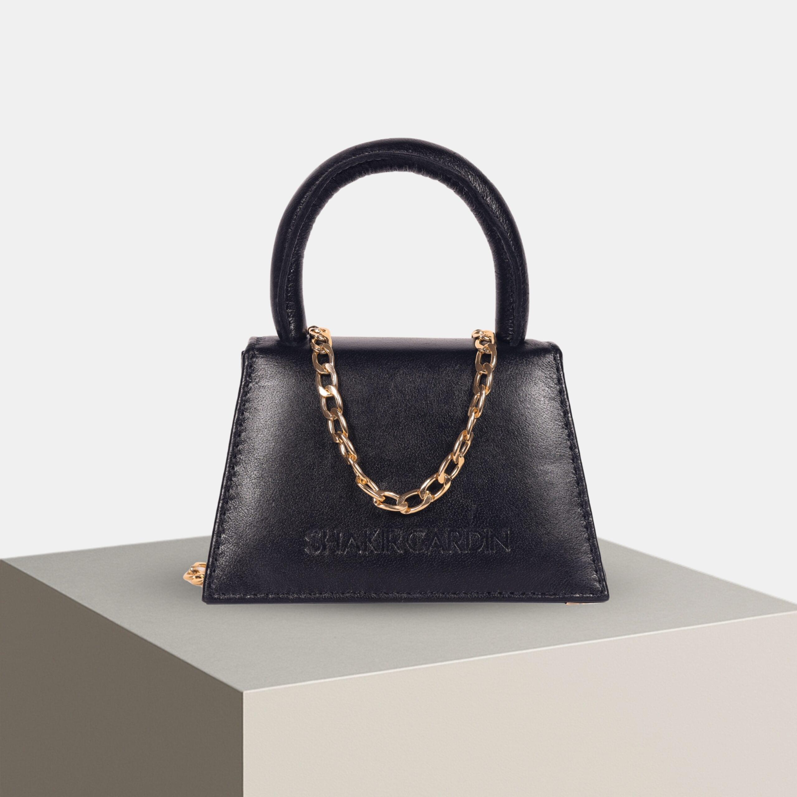 Royal Black - Mini Leather Sling Handbag - Image 3