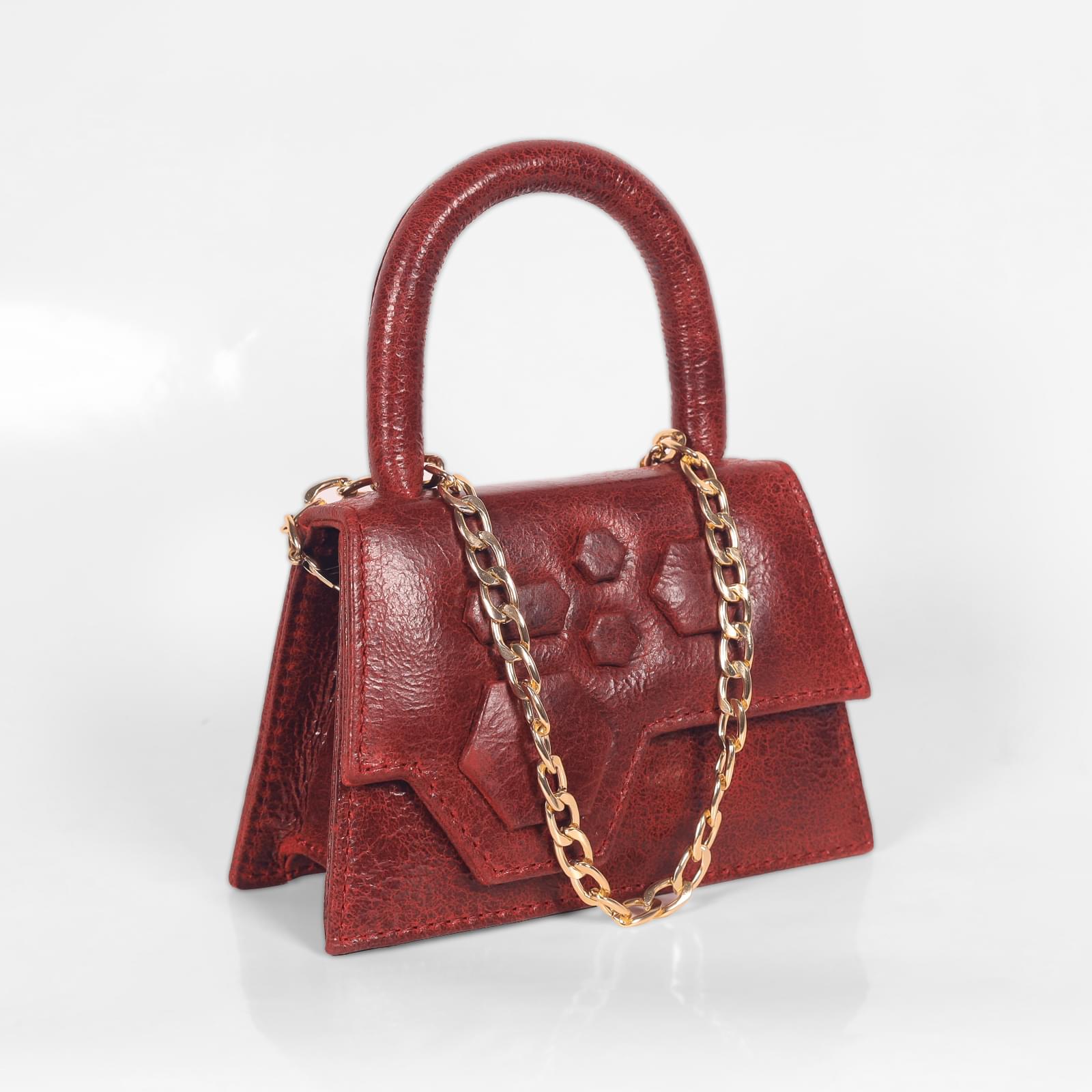 Deep Red - Genuine Leather Mini Sling bag - Image 3