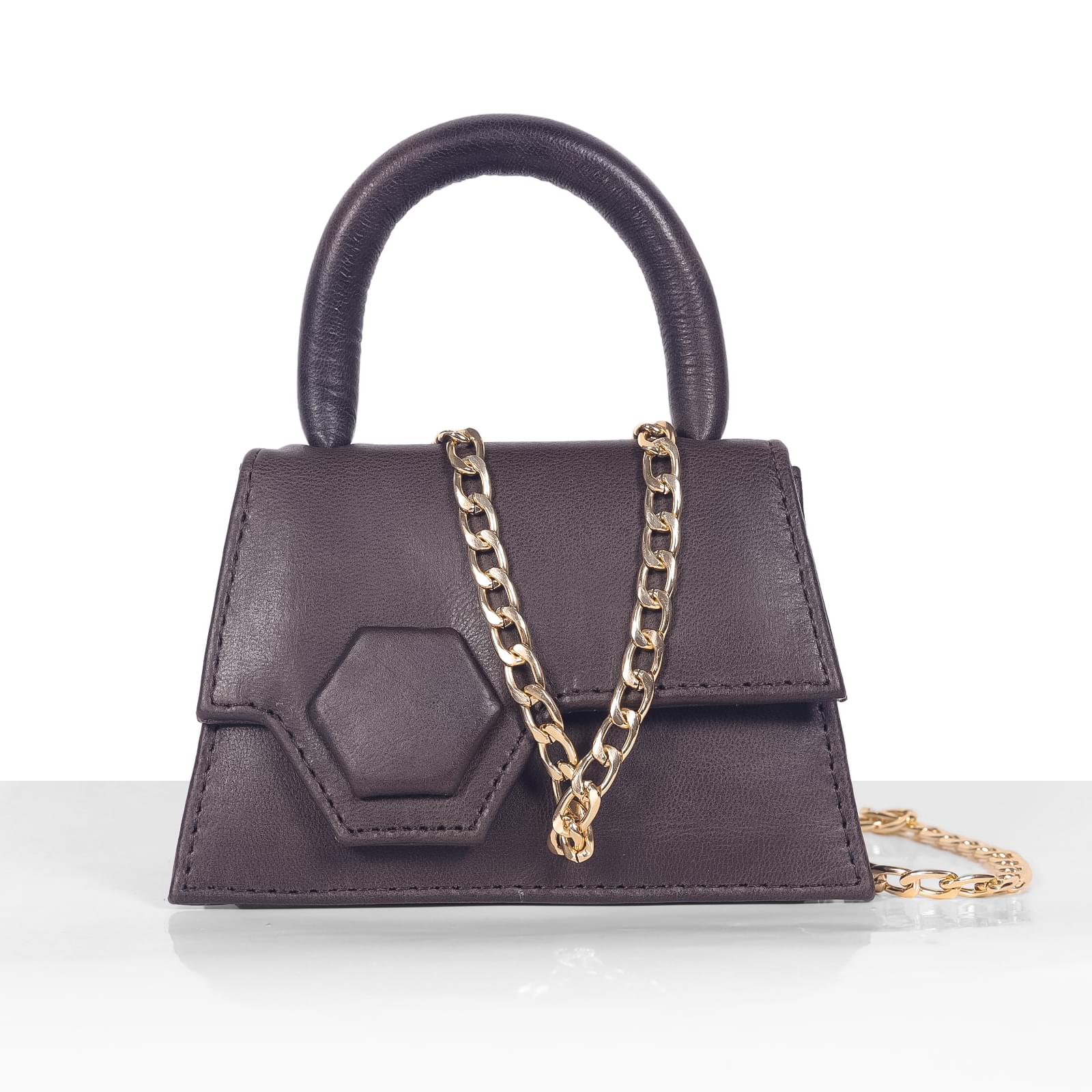 Meta Dark Brown - Mini Leather Sling Handbag