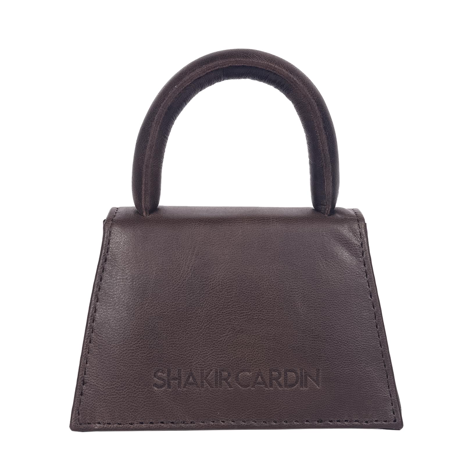 Meta Dark Brown - Mini Leather Sling Handbag - Image 6