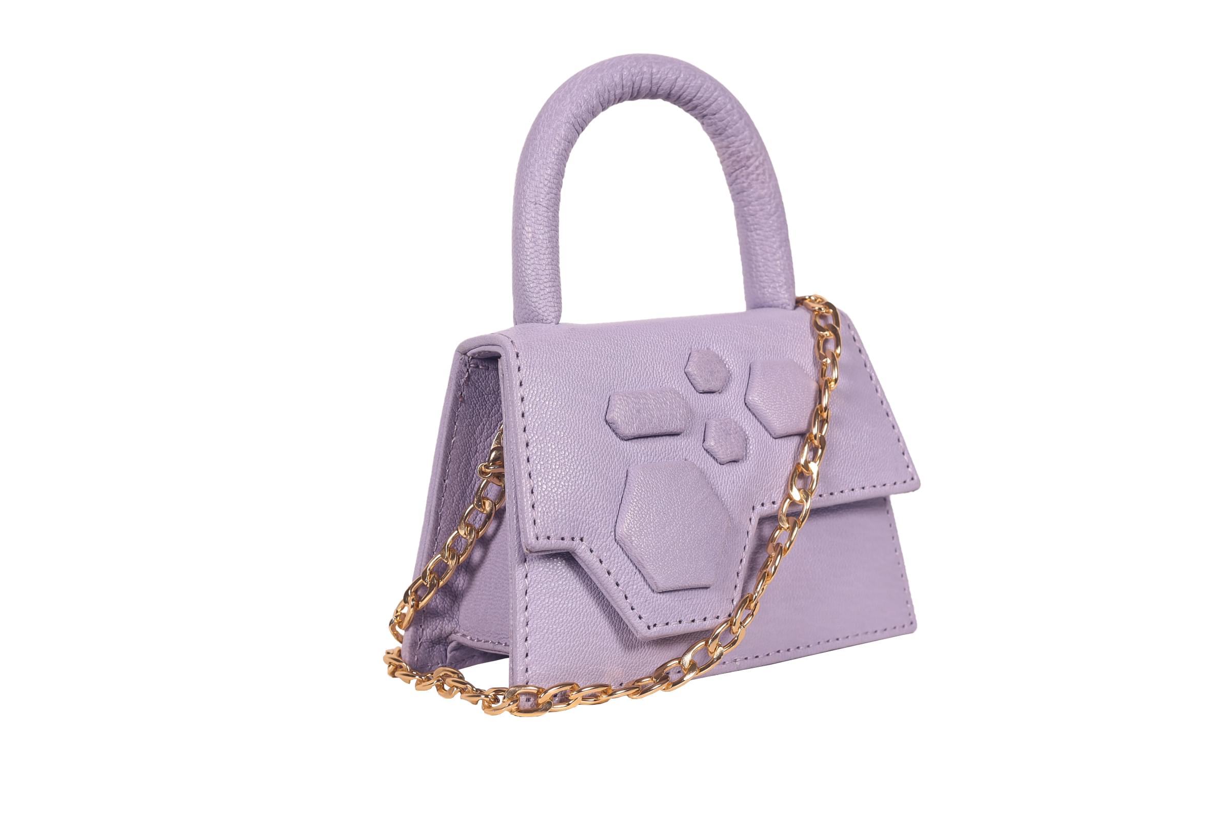 Lilac Lavender - Mini Leather Sling Handbag - Image 4